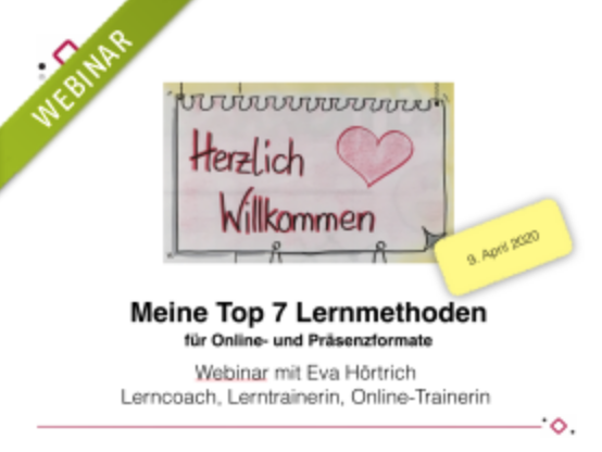 Webinar Lernmethoden online und offline