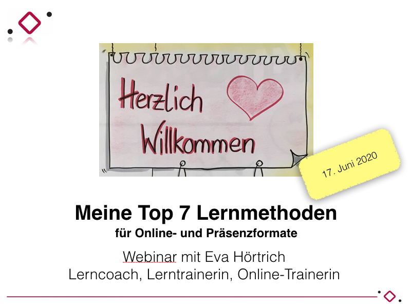Webinar Lernmethoden online und offline